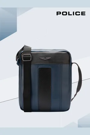 Police Men Colourblocked Leather Messenger Bag