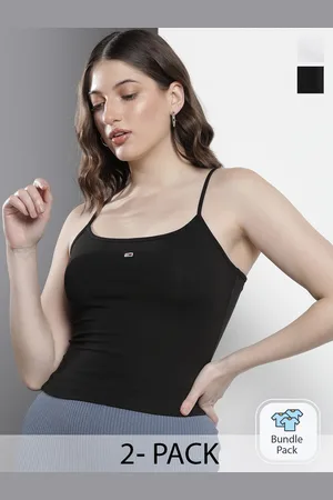 Tommy Hilfiger Pack Of 2 Solid Sleeveless Crop Tops
