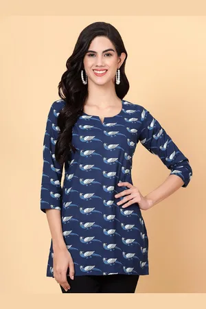 Bani Women Printed Round Neck Cotton Tunic