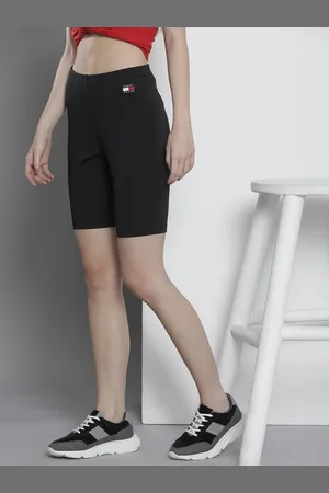 Tommy Hilfiger Women Slim Fit High-Rise Cycling Shorts With Brand Logo Applique Detail