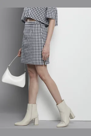 Tommy Hilfiger Women Checked Straight Skirt