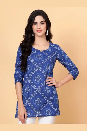 Bani Women Printed Round Neck Cotton Tunic