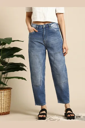 Mast & Harbour Women Light Fade Baggy Fit Stretchable Jeans