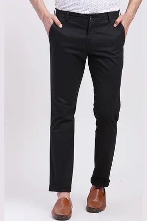 ColorPlus Men Solid Slim Fit Cotton Chinos Trousers
