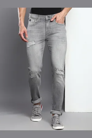 Calvin Klein Men Skinny Fit Mildly Distressed Heavy Fade Jeans