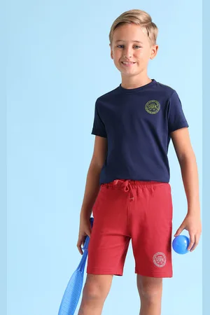 Ralph Lauren Boys Red Cotton Solid Lounge Shorts