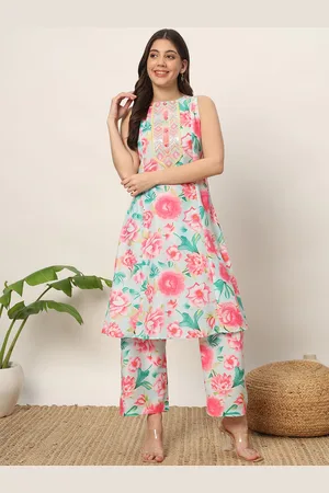 FIORRA Floral Printed Regular Kurta with Trousers