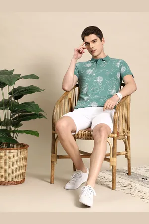 Mast & Harbour Floral Printed Polo Collar T-shirt