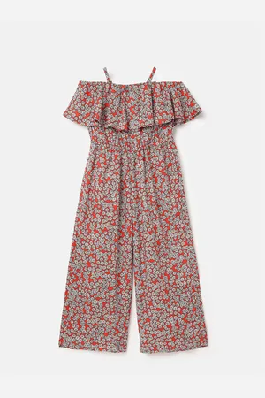 Benetton Girls Printed Basic Jumpsuit