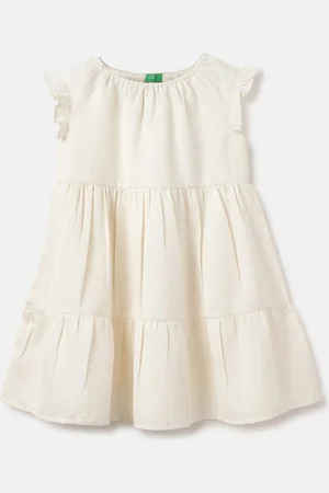 Benetton Short Sleeves Round Neck Peplum Dress