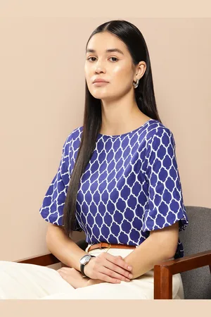 Chemistry Ethnic Print Puff Sleeve Top