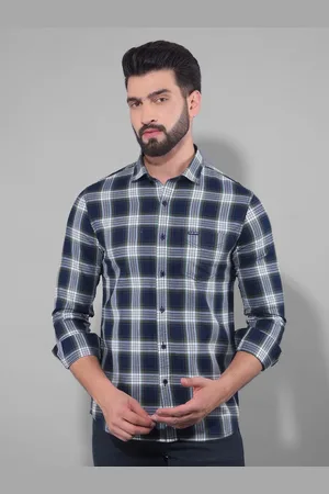 Canary London Smart Slim Fit Tartan Checked Cotton Casual Shirt