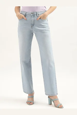 Benetton Women Straight Fit Clean Look Heavy Fade Jeans