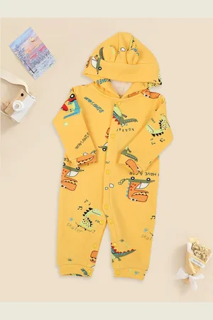 MeeMee Infants Printed Cotton Hooded Romper