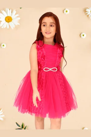 CUTECUMBER Girls Round Neck Corsage Fit & Flare Dress