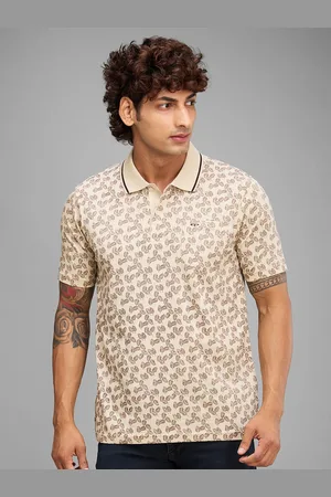 ColorPlus Floral Printed Polo Collar Relaxed Fit Cotton T-shirt