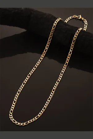 Rubans 18K Gold Plated Figaro Chain Necklace for Boys & Men Tarnish-Free & Waterproof
