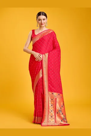 MONJOLIKA FASHION Woven Design Zari Paithani Saree