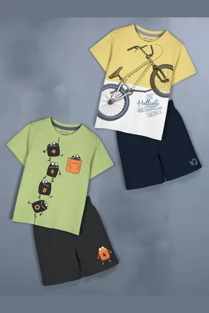 HELLCAT Girls Pack Of 2 Printed T-Shirt With Shorts