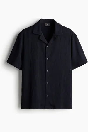H&M Men Regular Fit Crinkled Resort Shirt