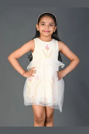 Kids On Board Girls Floral Crepe Fit & Flare Dress