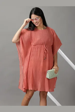 SHOWOFF Women Peach-Coloured Kaftan Dress