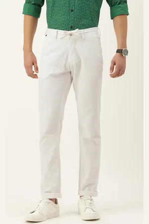 Peter England Men Solid Slim Fit Trousers