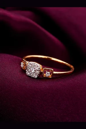 GIVA Tapestry Of Life 14KT Gold Diamond Studded Finger Ring-2.0 gm
