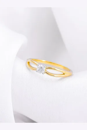 GIVA Charming Magic 18KT Gold Diamond Studded Finger Ring-2.0 gm