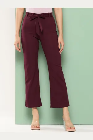 Chemistry Women Smart High-Rise Regular Fit Cropped Formal Trousers