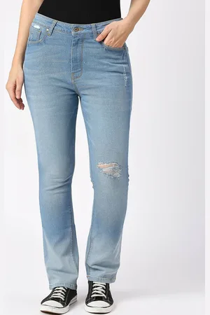 Being Human Women Slim Fit Low Distress Light Fade Jeans