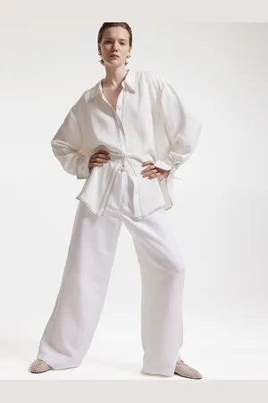 H&M Women Linen-Blend Trousers