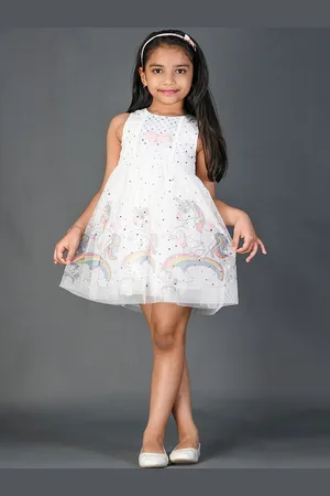 Kids On Board Girls Floral Print Crepe Fit & Flare Dress