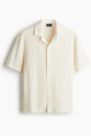 H&M Men Regular Fit Crinkled Resort Shirt