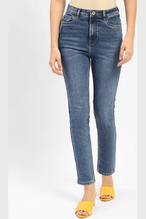 MADAME Women Slim Fit High-Rise Light Fade Jeans