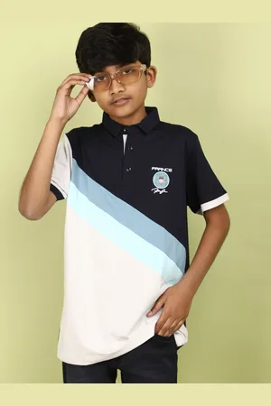 V-Mart Boys Regular Fit Colourblocked Short Sleeves Polo Collar Cotton T-shirt