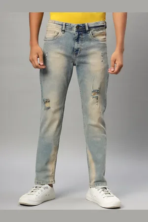Roadster Boys Slim Fit Mildly Distressed Heavy Fade Stretchable Jeans