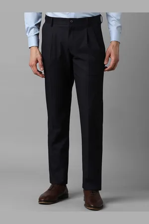 Louis Philippe Men Mid-Rise Pleated Formal Trousers