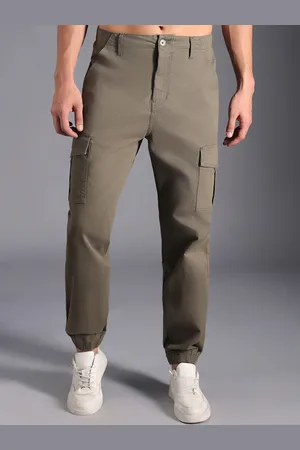 High Star Men Relaxed Mid-Rise Cargo Joggers