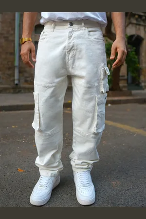 Powerlook Men Boyfriend Fit Pure Denim Cargo Jeans