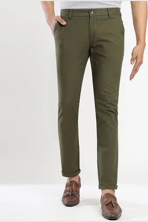 Greenfibre Men Slim Fit Mid-Rise Cotton Chinos Trousers