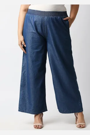 High Star Plus Size Women Relaxed Fit High-Rise Light Fade Pure Cotton Jeans