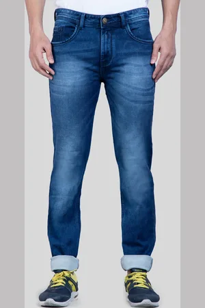 HJ HASASI Men Blue Heavy Fade Stretchable Jeans