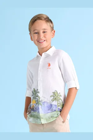 Ralph Lauren Boys Classic Printed Spread Collar Regular Fit Casual Shirt