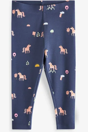 Next Girls Ribbed Printed Leggings