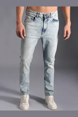 High Star Men Straight Fit Clean Look Heavy Fade Cotton Jeans
