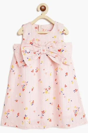 Campana Girls Floral Print Cotton A-Line Casual Dress