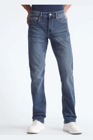 Flying Machine Men Straight Fit Clean Look Light Fade Stretchable Jeans