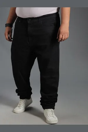 High Star Plus Size Men Mid-Rise Tapered Fit Pure Cotton Jeans