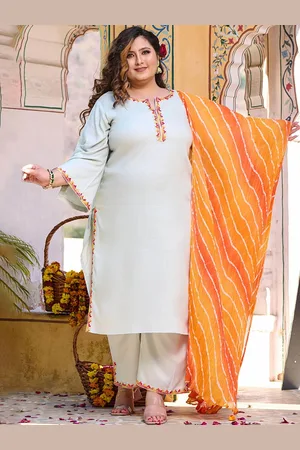 DesiNoor Women Embroidered Regular Aari Work Liva Kurta with Palazzos & With Dupatta